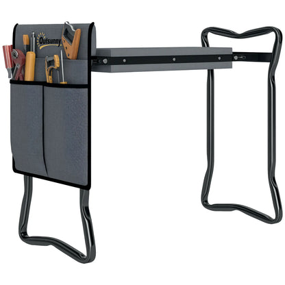 Foldable Garden Kneeler Seat, Thick EVA Foam Pad, Tool Pouch, Grey Garden Accessories at Gallery Canada