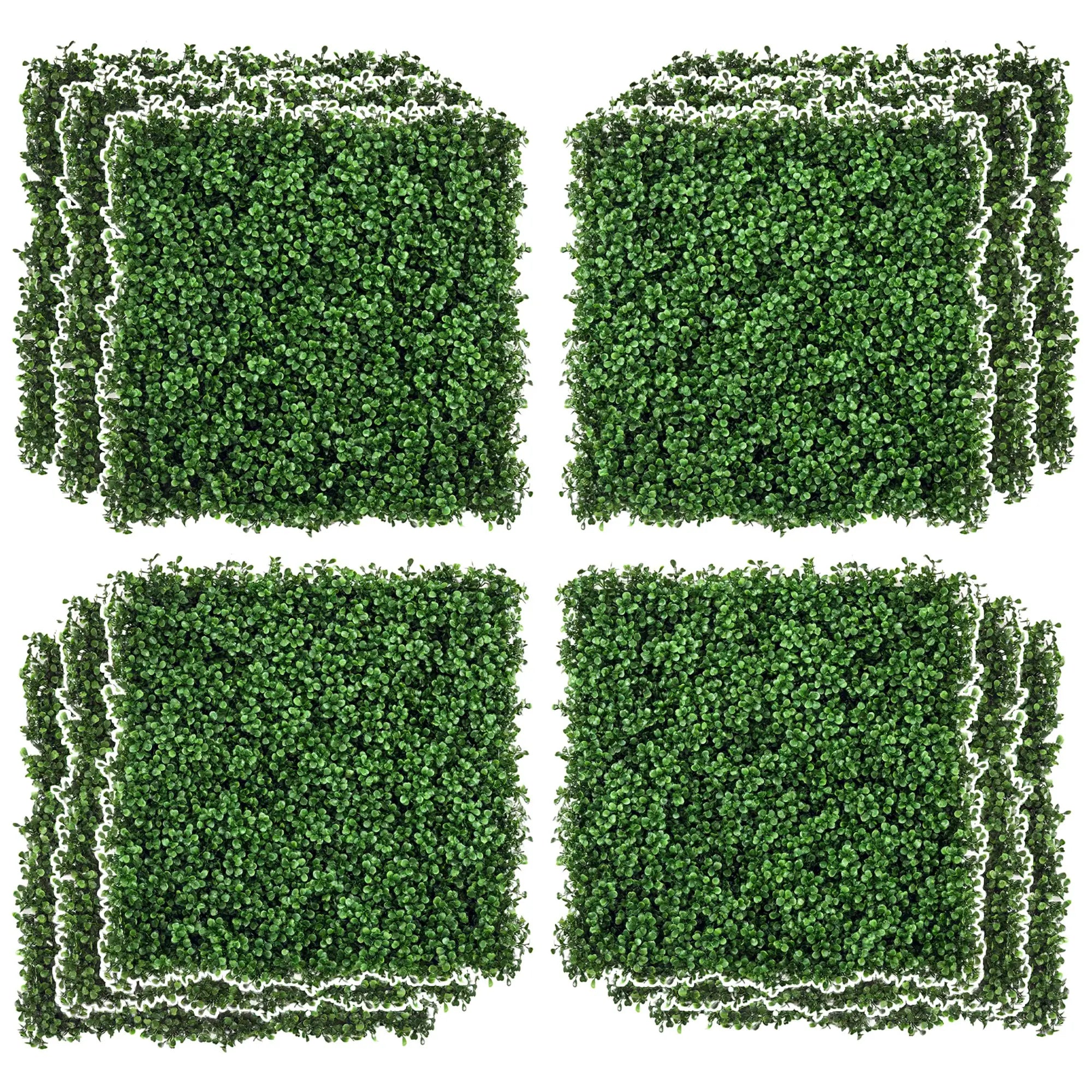 12-Piece Artificial Grass, Fake Green Wall, 19.75
