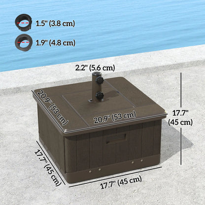 Outdoor Umbrella Base with Wheels, End Table, Flower Box, 176 lbs., Brown Umbrella Bases at Gallery Canada
