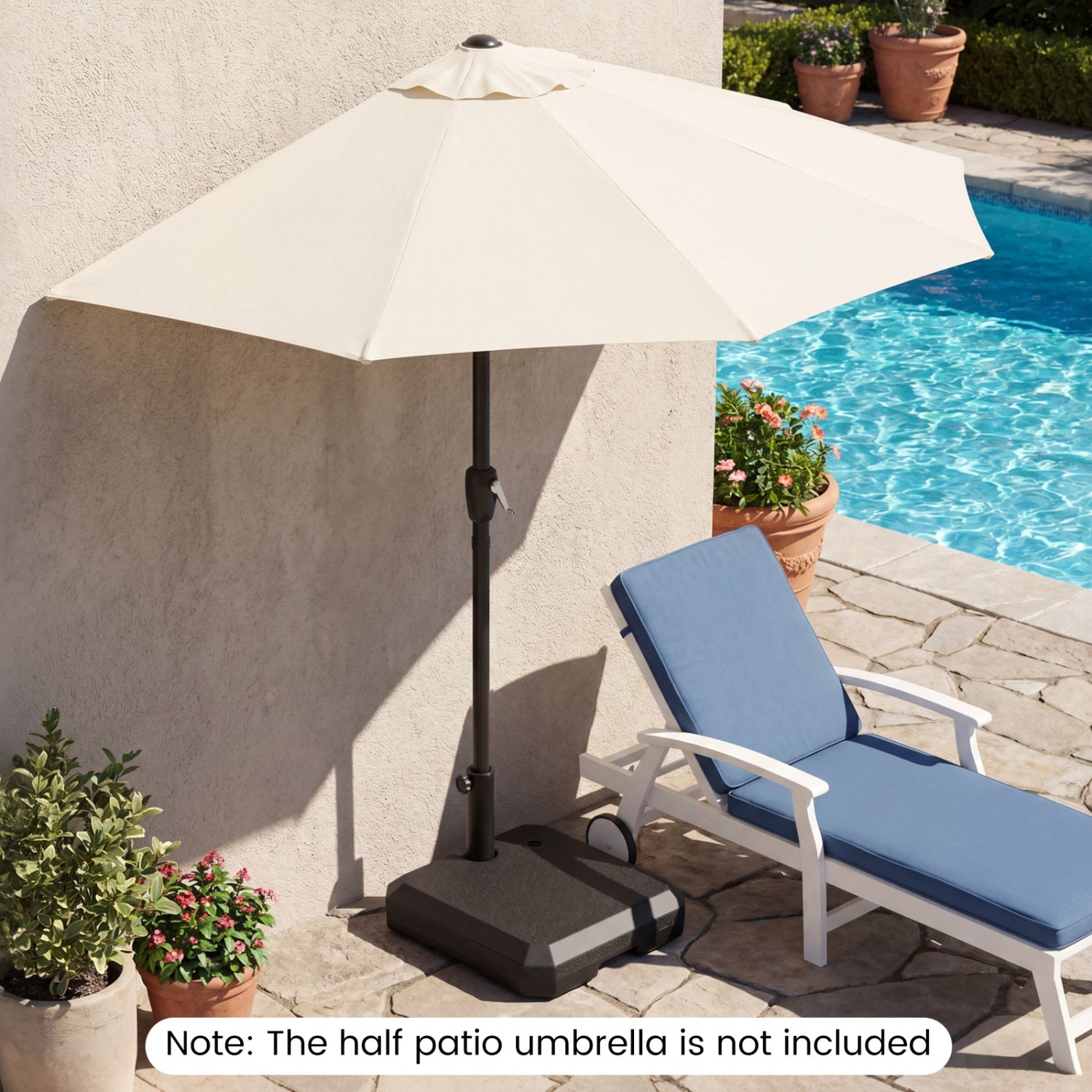 Umbrella Base for Half Patio, 48.5 Lbs Fillable Stand Outdoor Umbrella Bases at Gallery Canada
