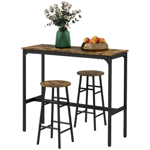 Counter Height Bar Table And Chairs Set, 2-Piece Dining Set