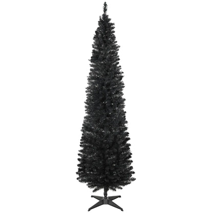 7FT Artificial Pencil Christmas Tree, Realistic Branches, Stable Stand, Black Pencil Christmas Trees Black at Gallery Canada
