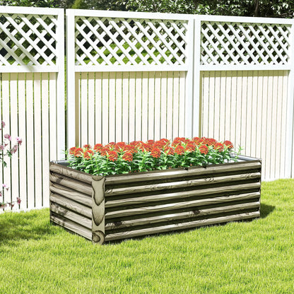 6' x 3' x 2' Raised Garden Bed, Galvanized Planter Box, Light Wood Effect Galvanized Planter Boxes at Gallery Canada