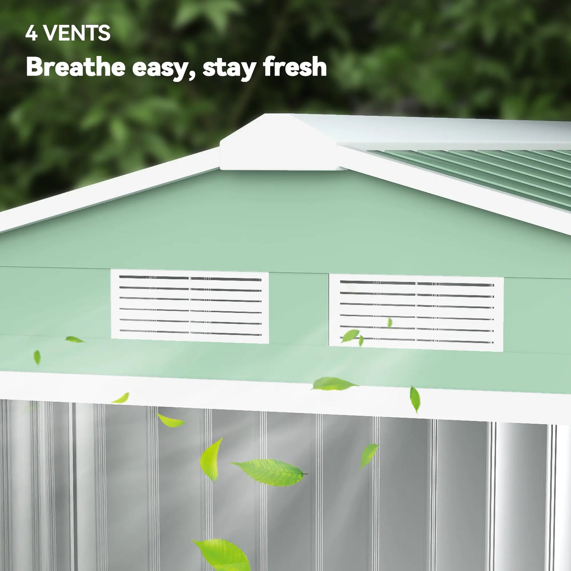 7' x 4' x 6' Garden Storage Shed, Metal Tool House, Light Green Sheds at Gallery Canada