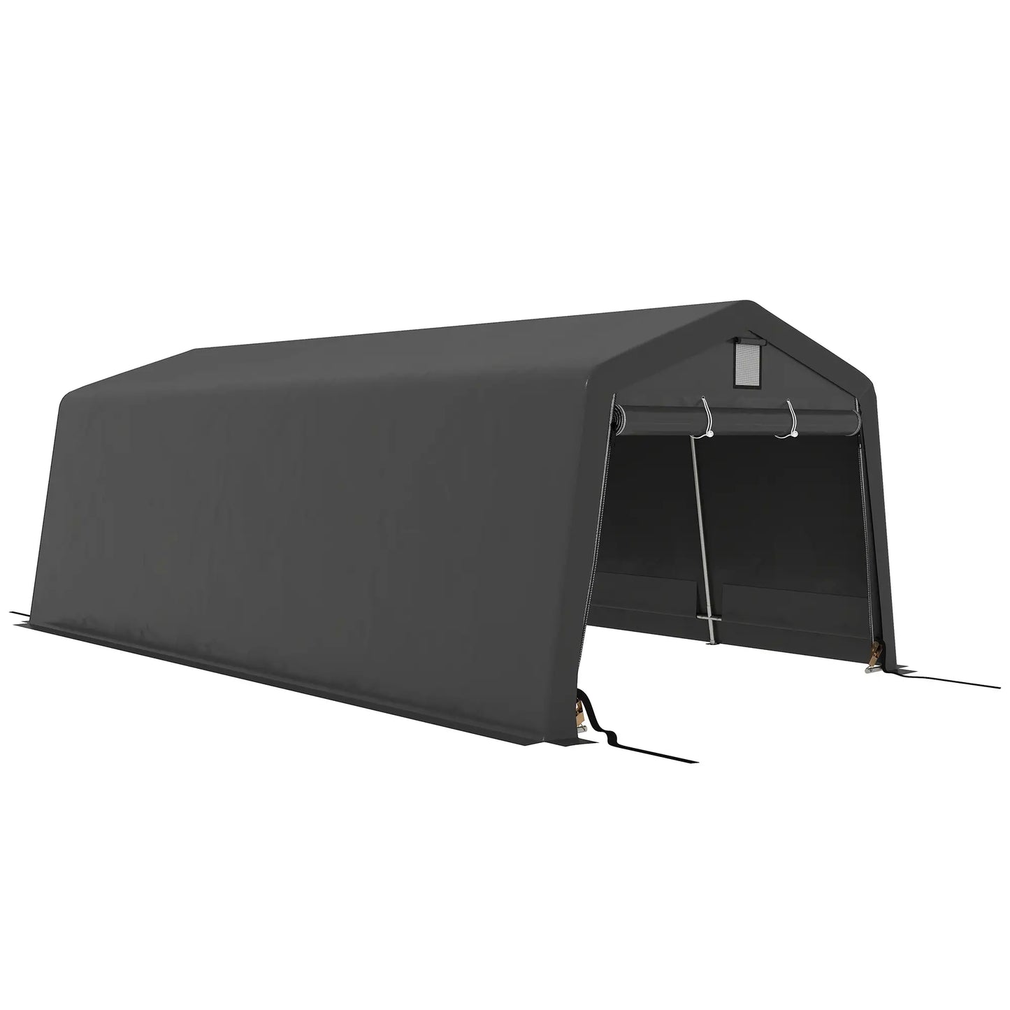 11' x 20' Portable Garage, Heavy Duty Carport Canopy, Dark Grey Car Shelters at Gallery Canada