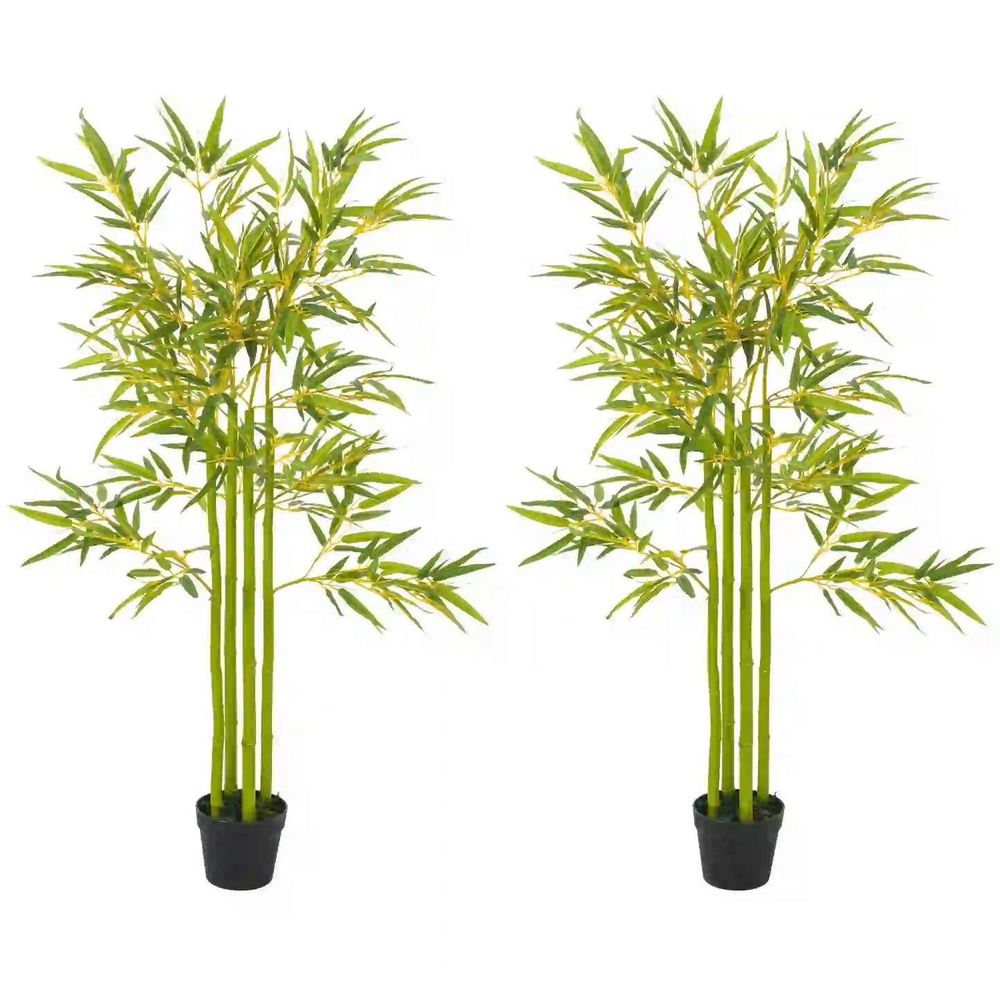 4FT Artificial Bamboo Tree Set Of 2, Faux Plant In Nursery Pot Artificial Trees Green at Gallery Canada