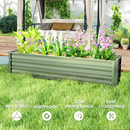 6' x 1.5' x 1.3' Galvanized Raised Garden Bed, Large Metal Planter Box, Silver Raised Garden Beds at Gallery Canada