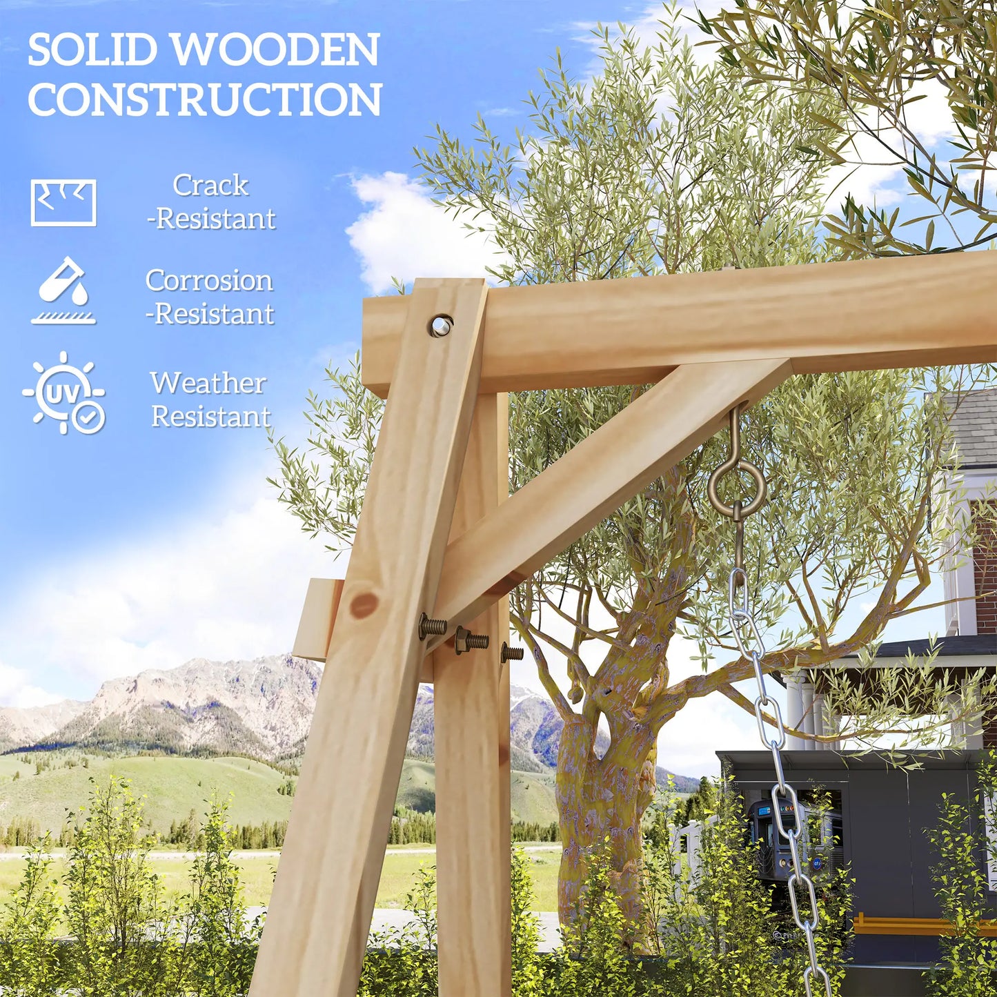 770lbs Porch Swing Frame, Heavy Duty A-Frame Stand, Reinforced Bars Hammock Stands at Gallery Canada