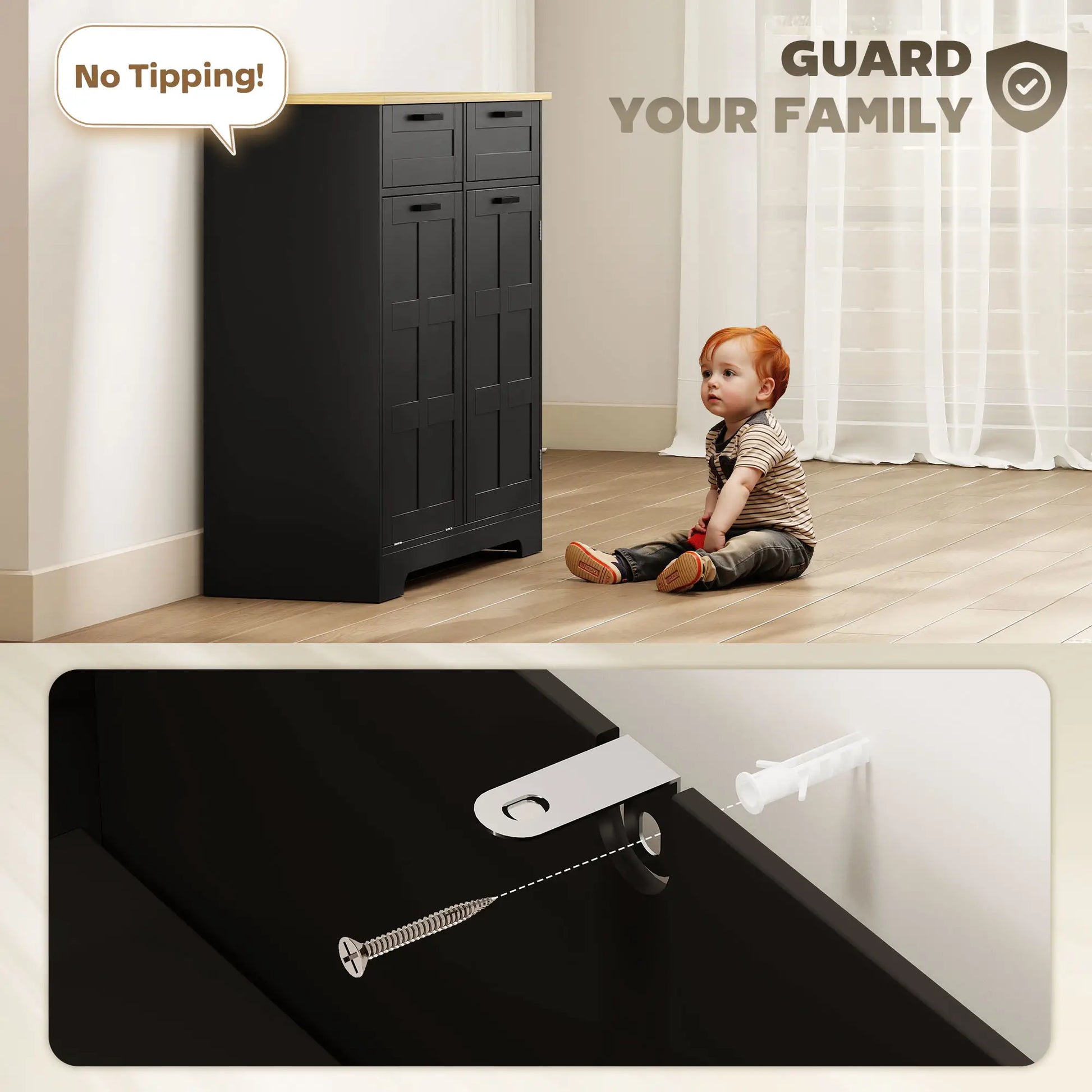 7 Gallon Tilt Out Garbage Cabinet, Kitchen Island, Black Bar Cabinets at Gallery Canada