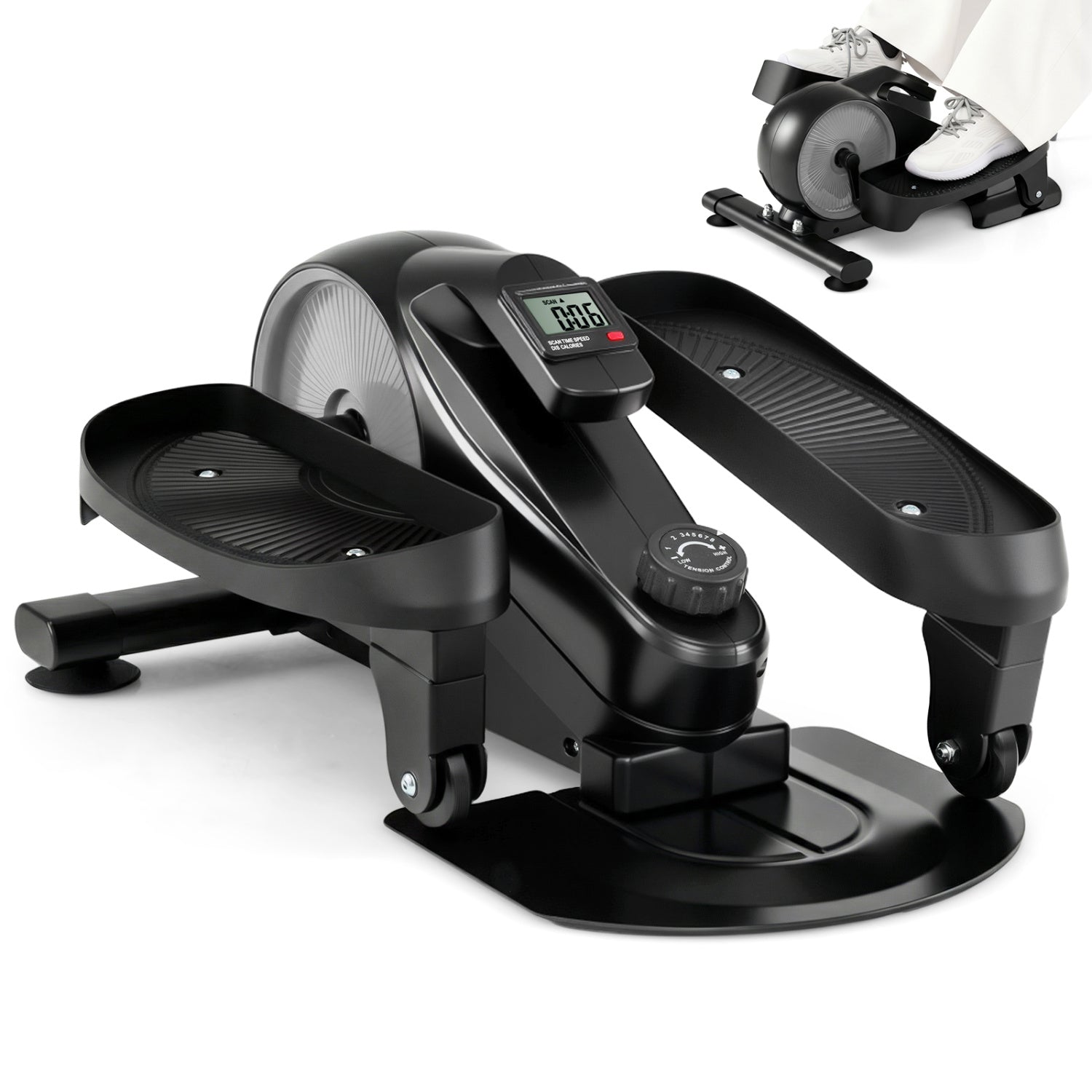 Under Desk Elliptical Pedal Exerciser, Adjustable Magnetic Resistance, Silver Elliptical Trainers at Gallery Canada