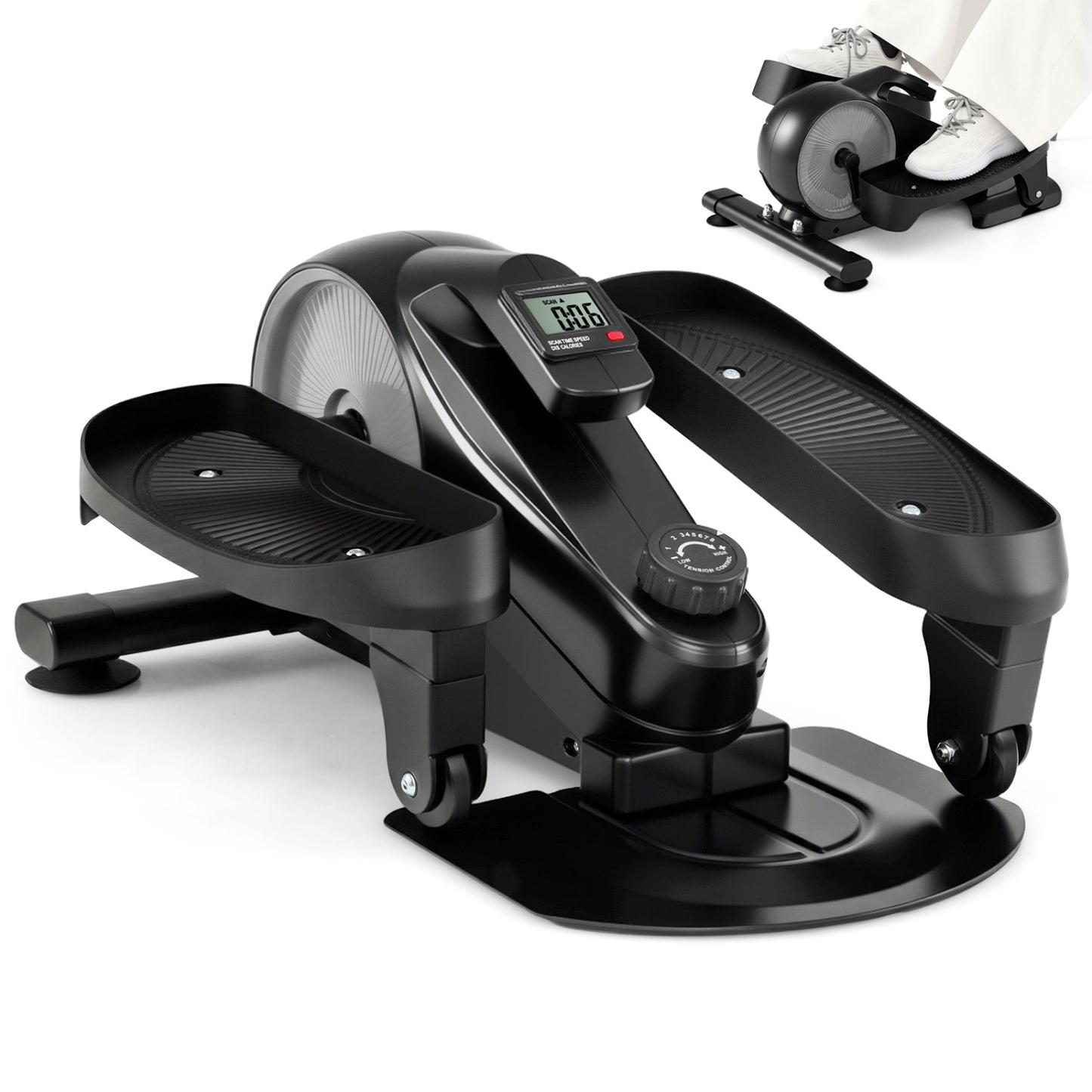 Under Desk Elliptical Pedal Exerciser, Adjustable Magnetic Resistance, Silver Elliptical Trainers at Gallery Canada