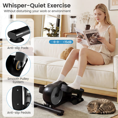 Under Desk Elliptical Pedal Exerciser, Adjustable Magnetic Resistance, Silver Elliptical Trainers at Gallery Canada