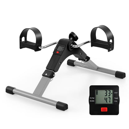 Under Desk Exercise Bike Pedal Exerciser, LCD Display, Legs Arms Workout, Black Exercise Bikes at Gallery Canada