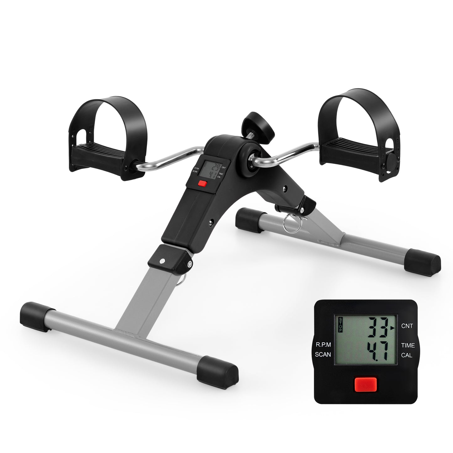 Under Desk Exercise Bike Pedal Exerciser with LCD Display for Legs and Arms Workout, Black Exercise Bikes at Gallery Canada