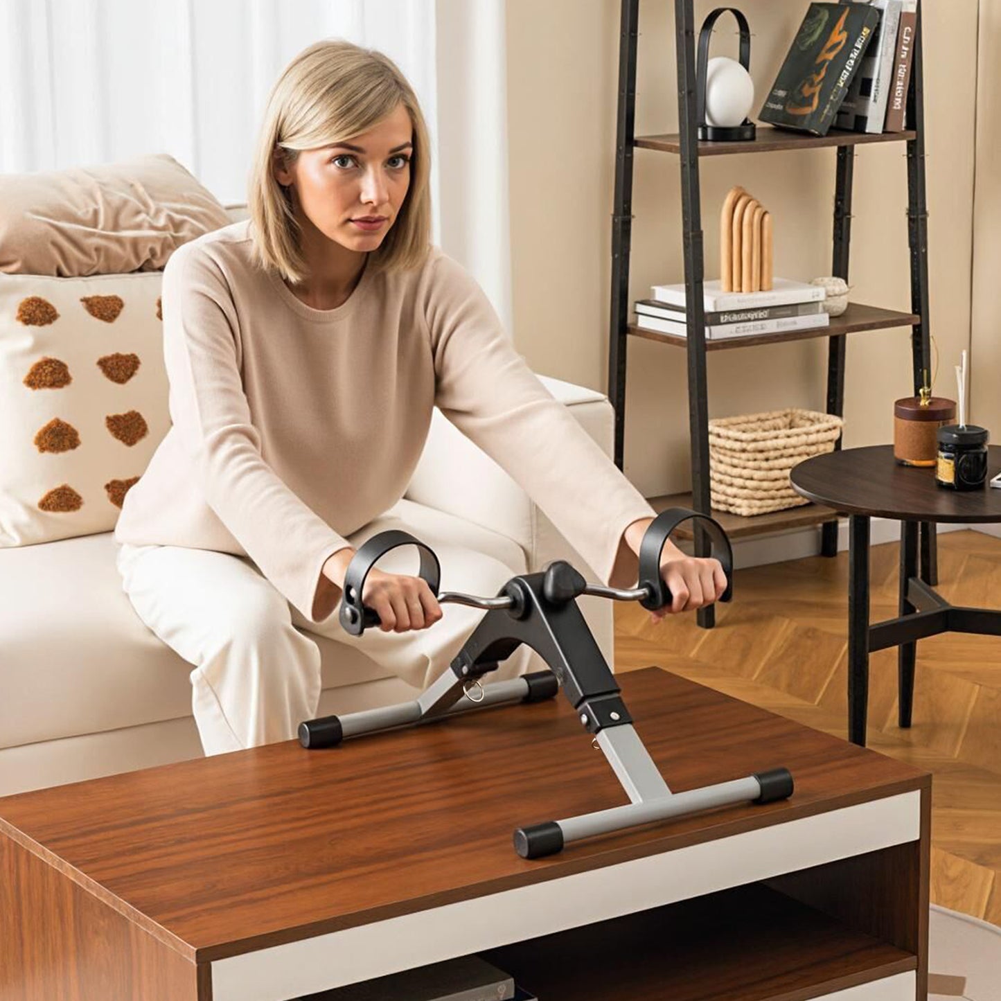 Under Desk Exercise Bike Pedal Exerciser with LCD Display for Legs and Arms Workout, Black Exercise Bikes at Gallery Canada