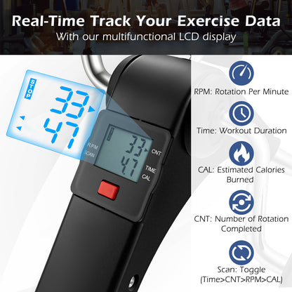 Under Desk Exercise Bike Pedal Exerciser with LCD Display for Legs and Arms Workout, Black Exercise Bikes at Gallery Canada