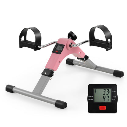 Under Desk Exercise Bike Pedal Exerciser, With LCD Display, Pink Exercise Bikes Pink at Gallery Canada