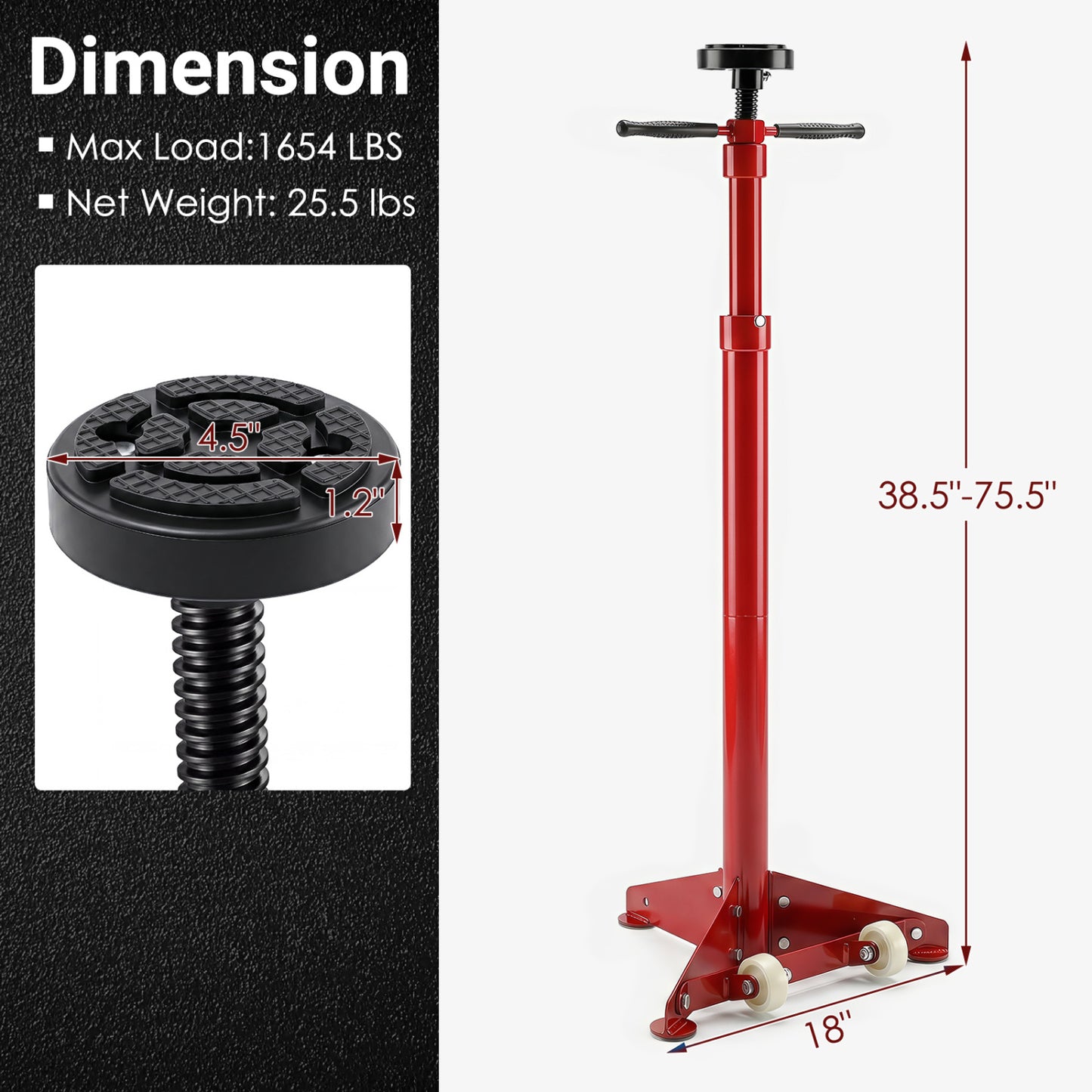 Support de levage sous grue, rouge