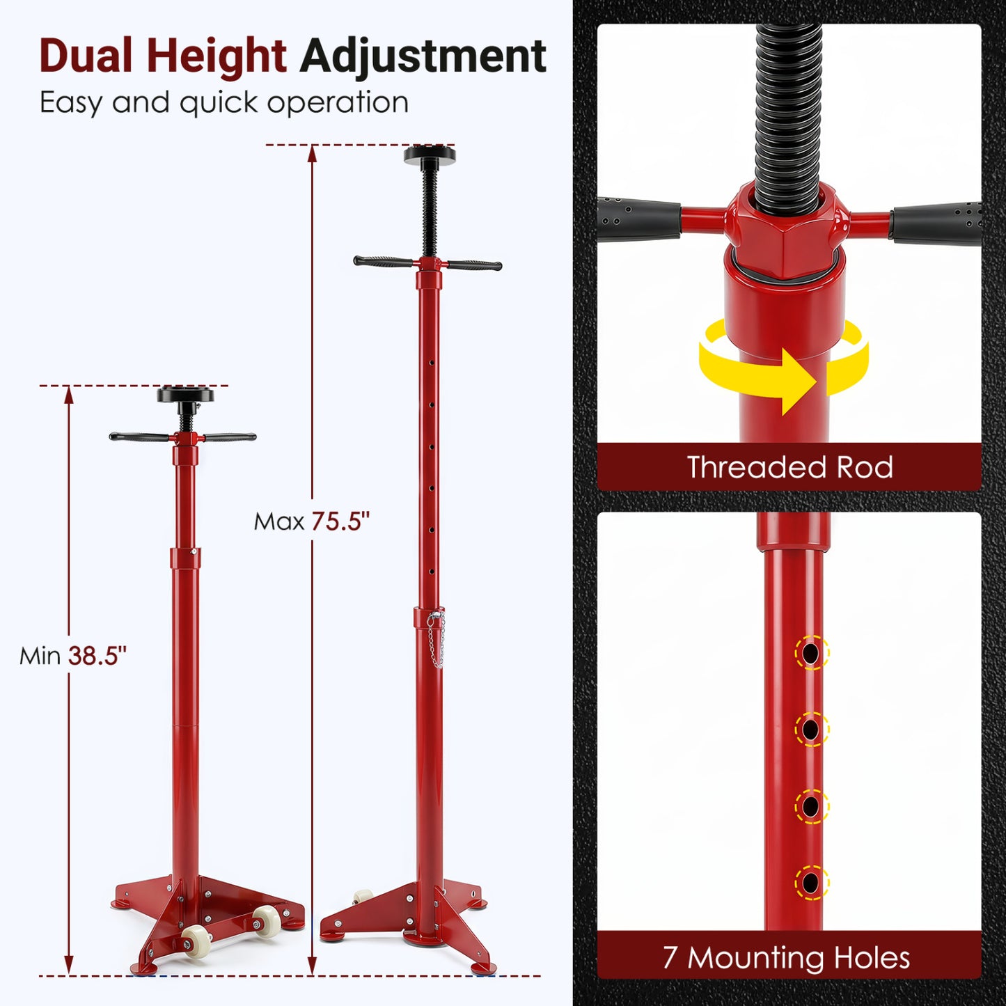 Support de levage sous grue, rouge