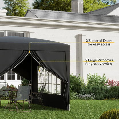 10'x10' Outdoor Pop Up Party Tent Wedding Gazebo Canopy, Black Pop Up Canopies at Gallery Canada