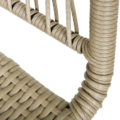 3 Pc Wicker Patio Set, Rattan Bistro with Table, Cushions, Outdoor, Coffee, White Bistro Sets at Gallery Canada