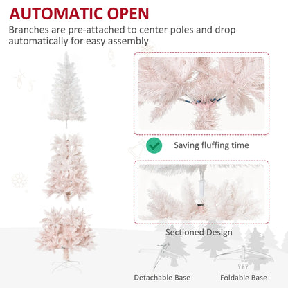 6ft Artificial Christmas Tree, Pine Realistic Branches, Auto Open, White, Pink Pencil Christmas Trees at Gallery Canada