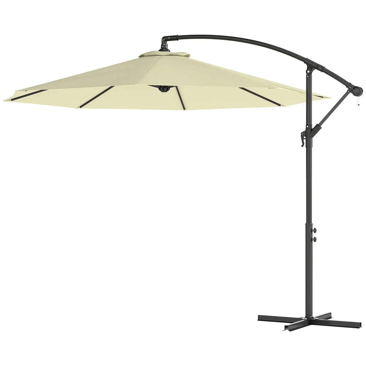 10' Deluxe Patio Umbrella, Banana Hanging Offset Sunshade, Beige Offset Cantilever Umbrellas Beige at Gallery Canada