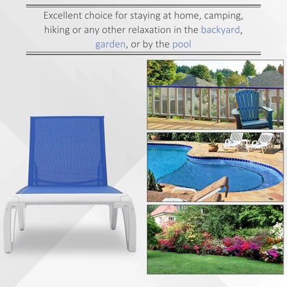 Outdoor Chaise Lounge Chair, Adjustable Back, Wheels, Mesh Fabric, Blue Lounger Chairs at Gallery Canada