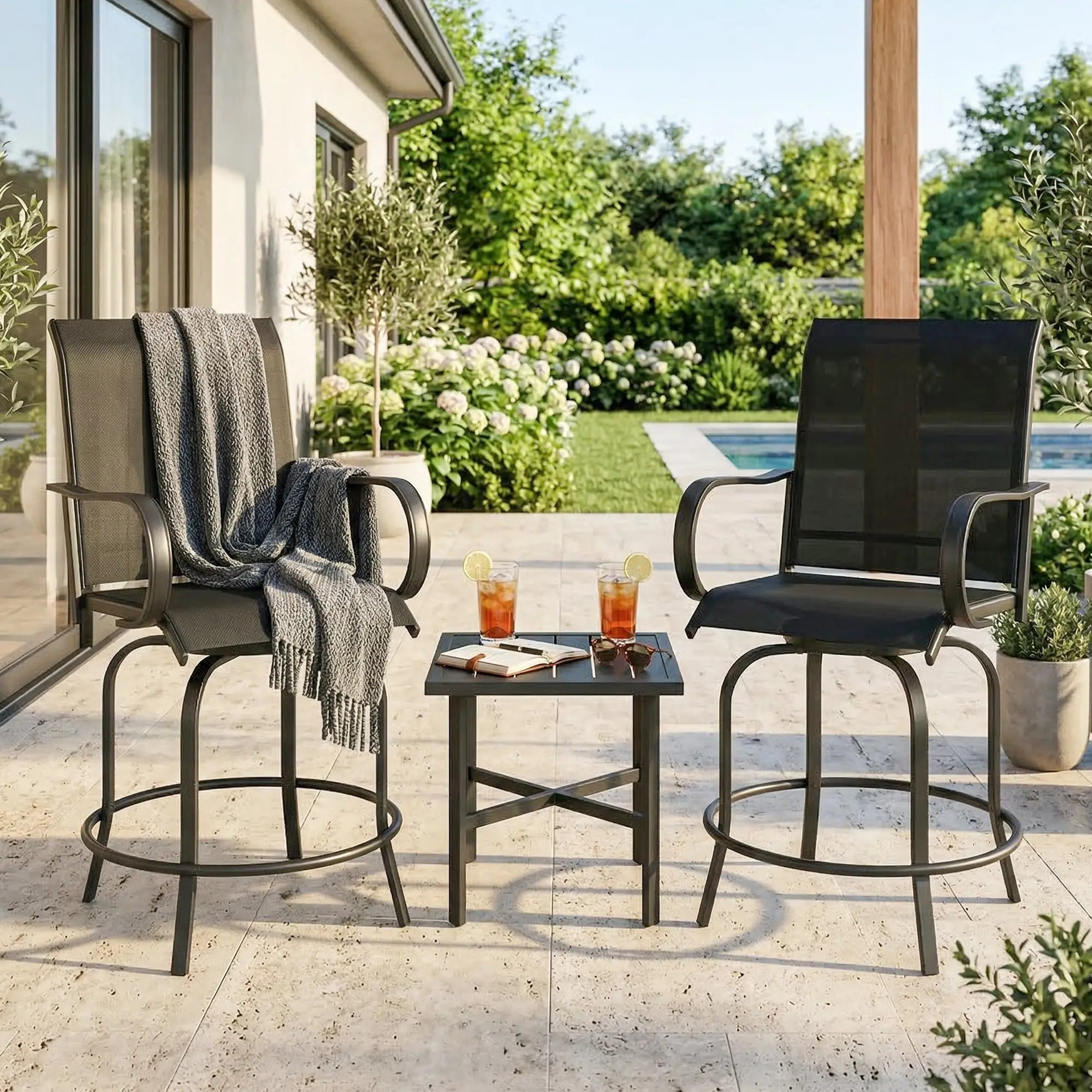 Outdoor Bar Stools Set Of 2, 27.6