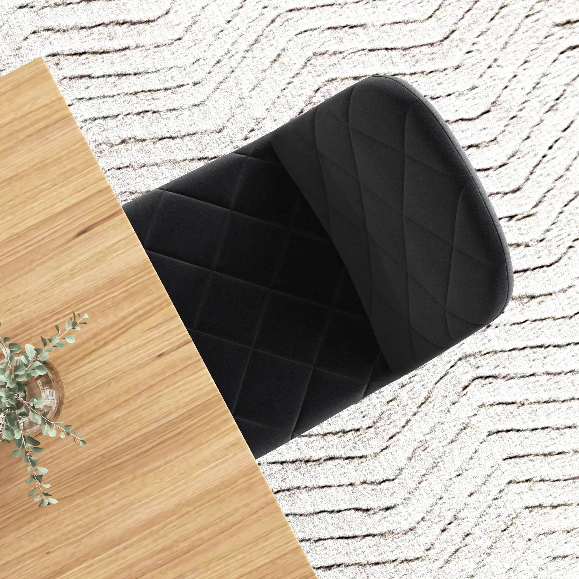 Upholstered Dining Chairs Set of 4, Steel Legs, Modern Kitchen, Black Dining Chairs at Gallery Canada