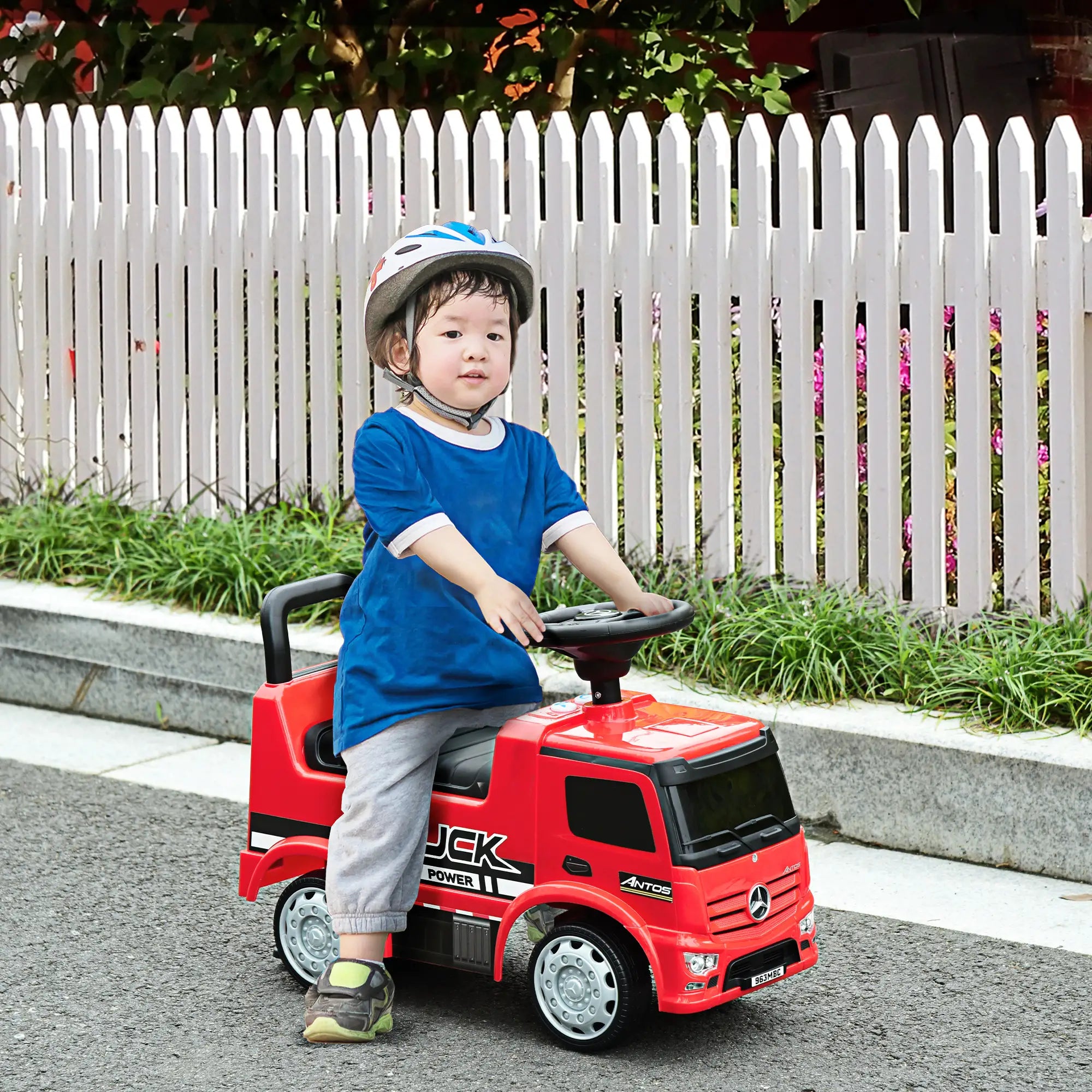 Kids Ride On Car, Foot to Floor Slider, Steering Wheel, Horn, Headlight, Red Push Cars for Toddlers at Gallery Canada