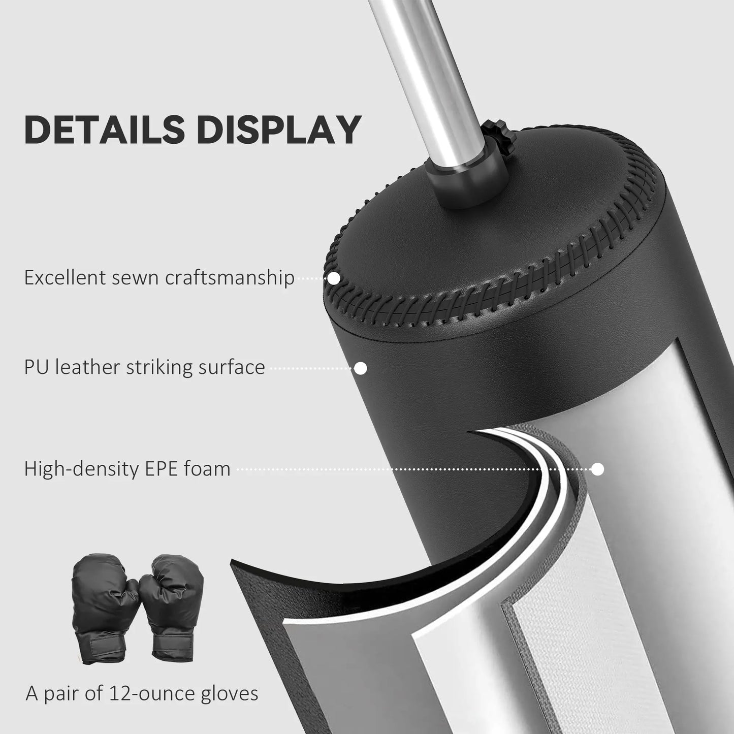 Freestanding Boxing Punch Bag Stand with 360° Rotating Flexible Arm, Speed Ball, Waterable and Sandable Base, Black Punching Bag Stands at Gallery Canada