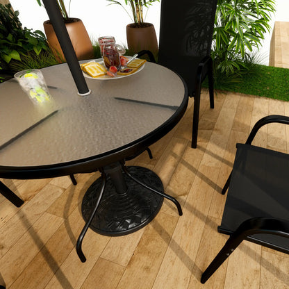 Concrete Umbrella Base, 26 lbs, Φ18.7" x 12.6" H, Black Umbrella Bases at Gallery Canada