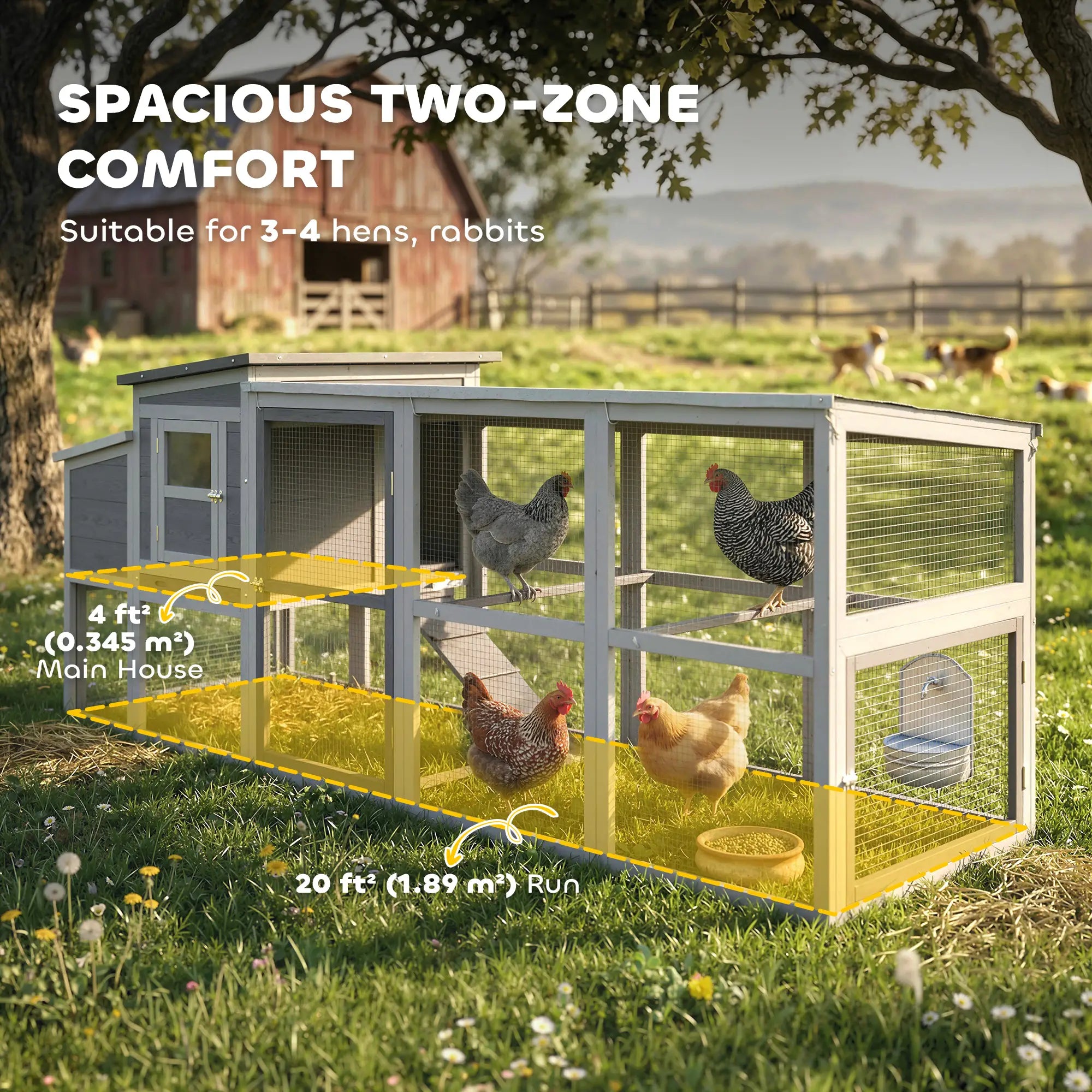 Large Chicken Coop, Wooden Hen House With Covered Run Chicken Coops at Gallery Canada
