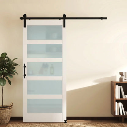 Sliding Barn Door 36x84 In, PVC, Hardware Kit, White