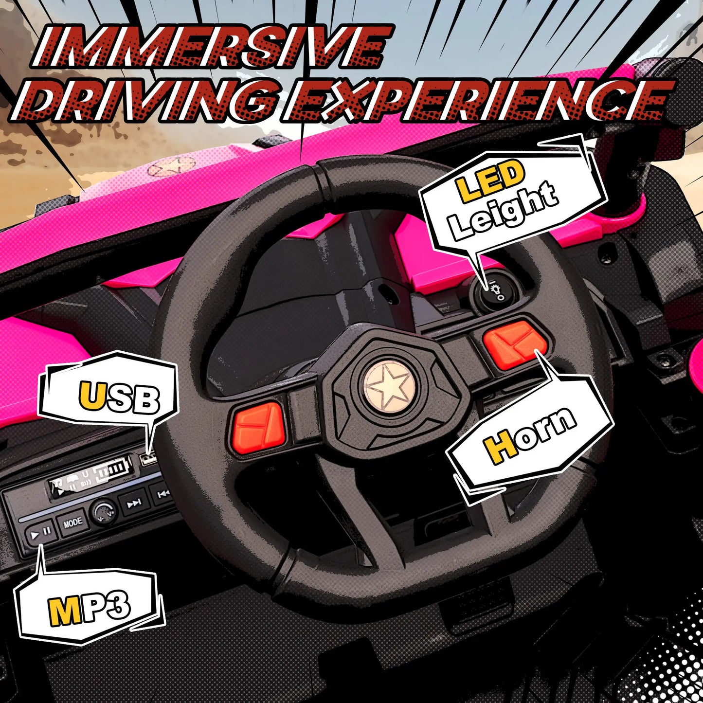 12V Kids Ride On Car, Remote Control, Battery Powered, Pink Electric Toy Cars at Gallery Canada