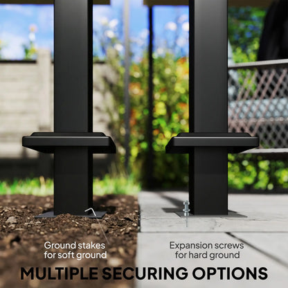 19' x 10' Dark Grey Pergola, Retractable Canopy, UV50+ Sun Shade, Dark Grey Pergolas at Gallery Canada