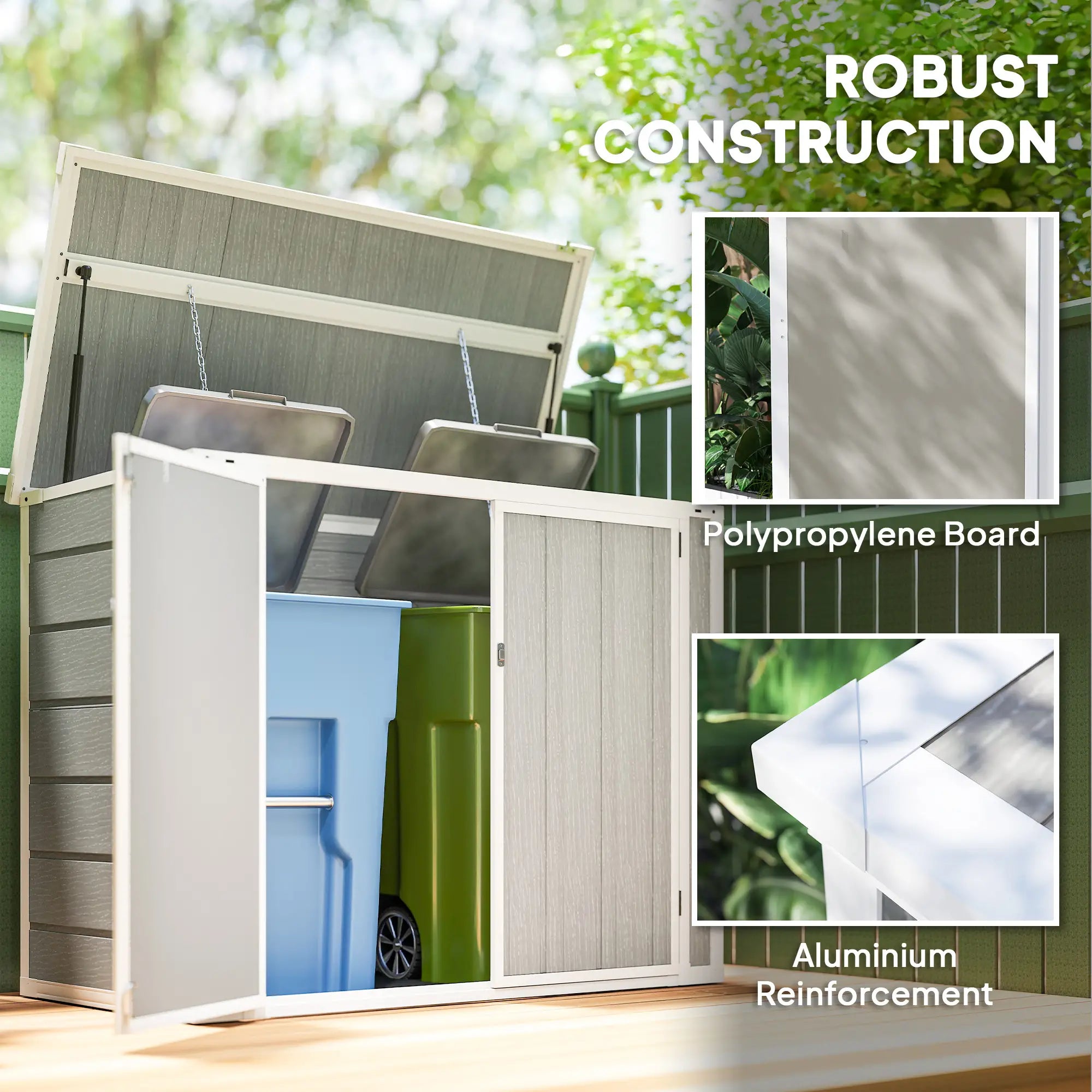 41 Cu Ft Outdoor Storage Shed, Lockable, Light Grey Sheds at Gallery Canada