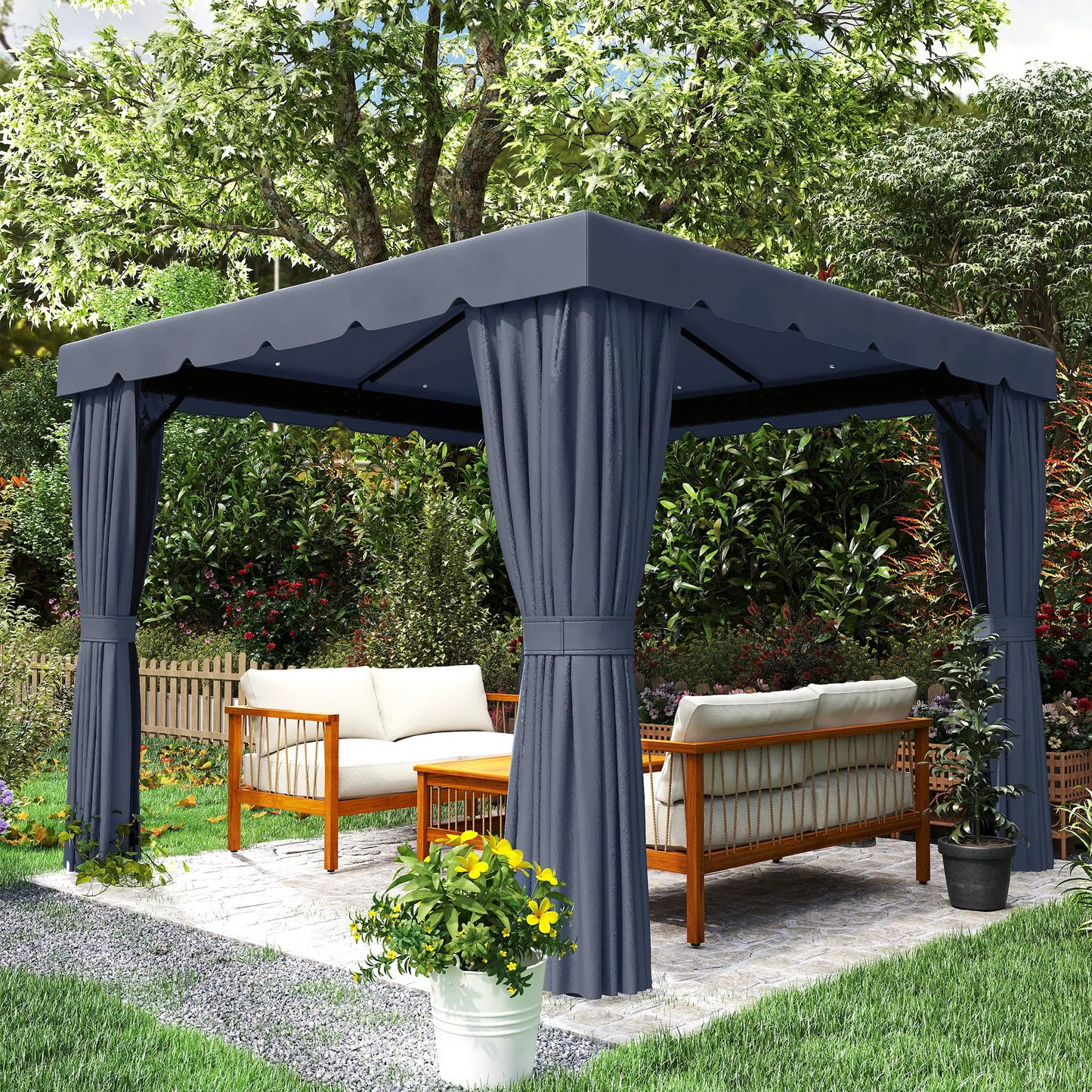 10' X 10' Outdoor Patio Gazebo, Dark Blue Gazebos at Gallery Canada