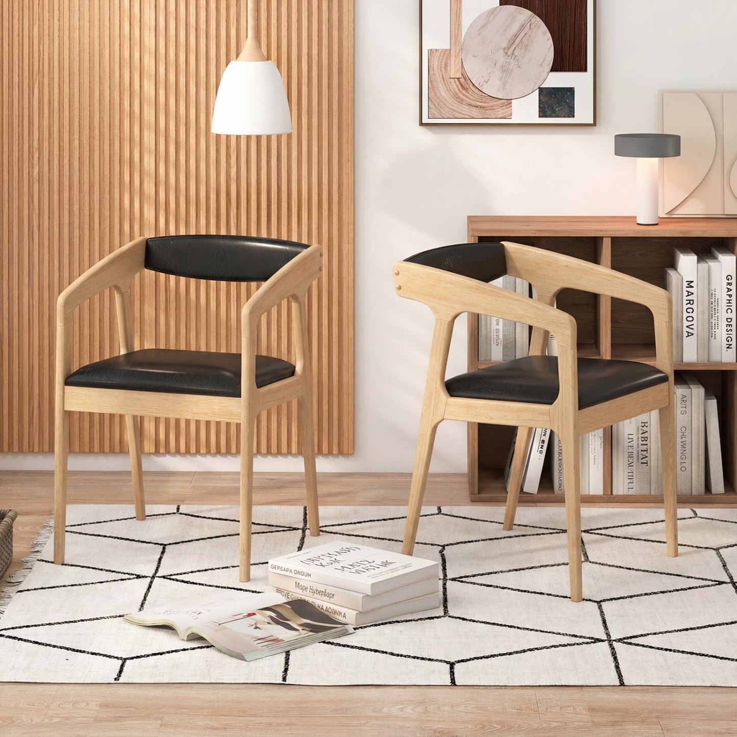 Upholstered Armchairs Set of 2, Natural Dining Chairs at Gallery Canada