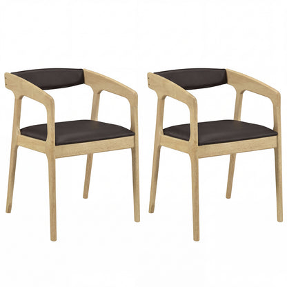 Upholstered Armchairs Set of 2, Natural Dining Chairs Natural at Gallery Canada