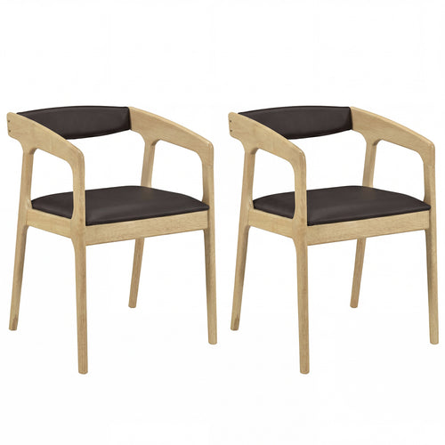 Upholstered Armchairs Set of 2, Natural