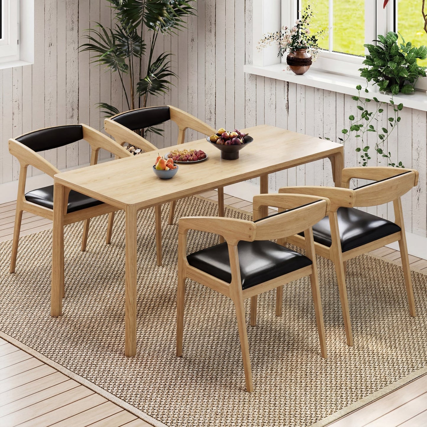 Upholstered Armchairs Set of 2, Natural Dining Chairs at Gallery Canada