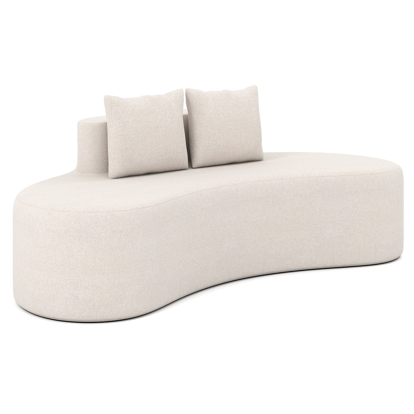 Upholstered Curved Sofa with 2 Cozy Pillows, Beige Sofas & Loveseats Beige at Gallery Canada