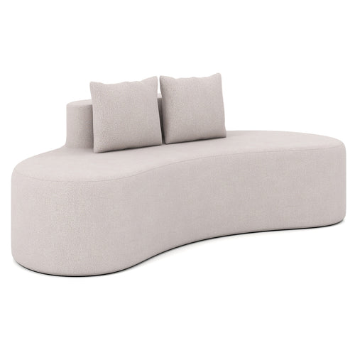 Upholstered Curved Sofa with 2 Cozy Pillows, Gray