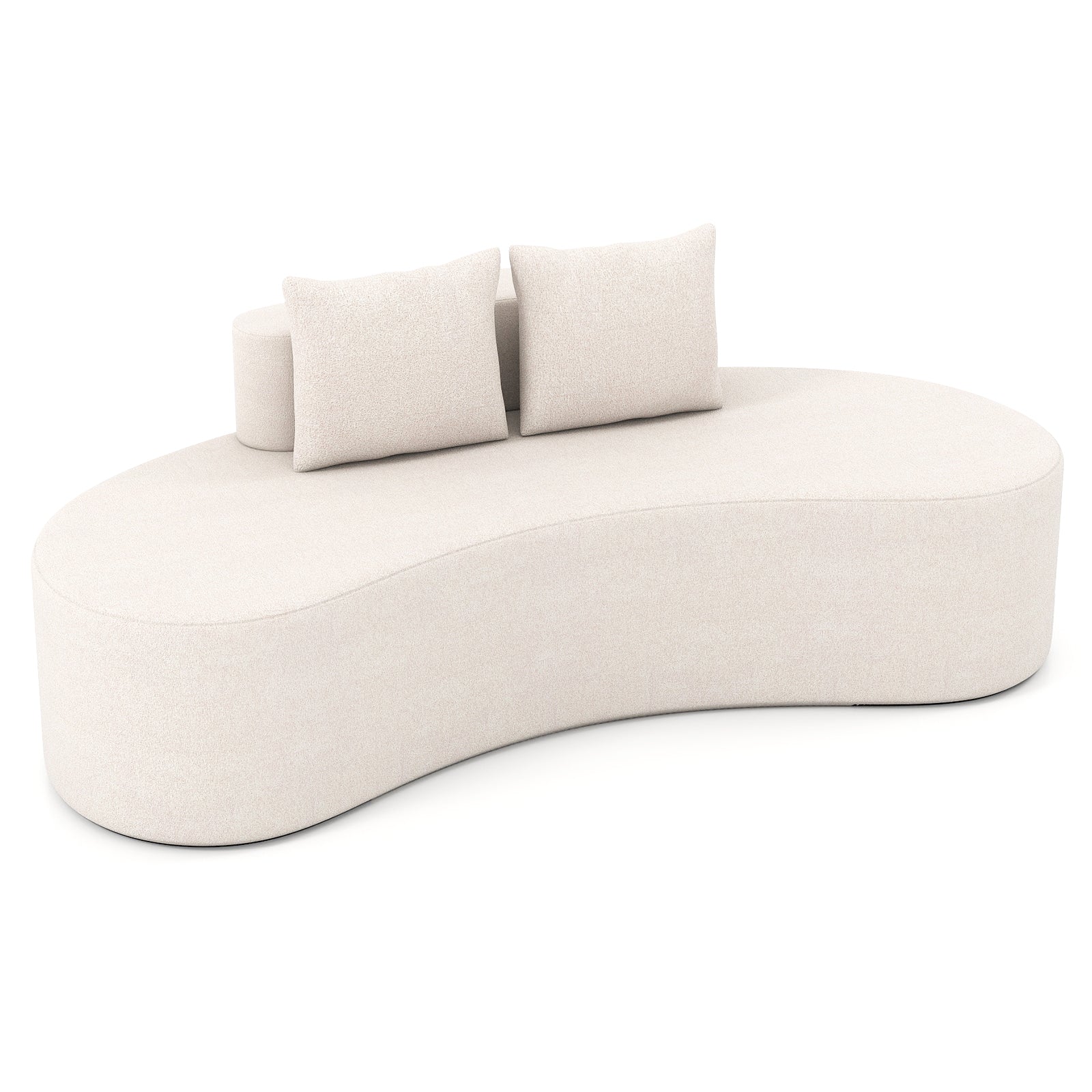 Upholstered Curved Sofa with 2 Cozy Pillows, Beige Sofas & Loveseats at Gallery Canada