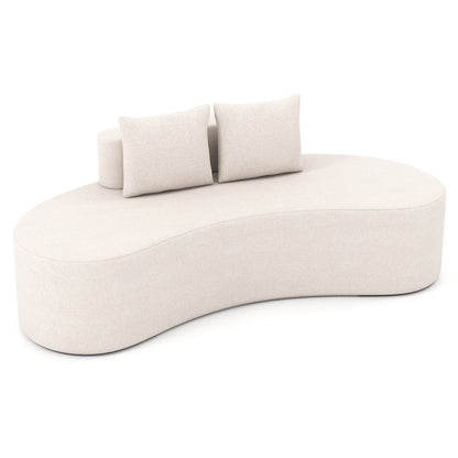 Upholstered Curved Sofa with 2 Cozy Pillows, Beige Sofas & Loveseats at Gallery Canada