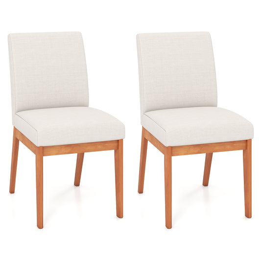 Upholstered Dining Chairs, Set of 2, Kitchen Armless Side Chairs, Beige Dining Chairs Beige at Gallery Canada