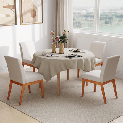 Upholstered Dining Chairs Set of 2 Kitchen Armless Side Chairs with Rubber Wood Legs, Beige Dining Chairs at Gallery Canada