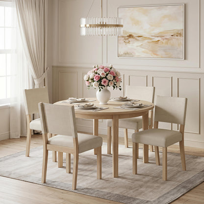 Upholstered Dining Chairs Set of 4, Beige
